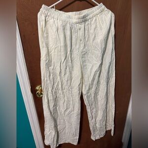 Sincerely Jules Cream Striped Wide Leg Pants